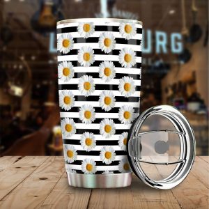 Daisy Flower Tumbler Cup Custom Floral Car Accessories