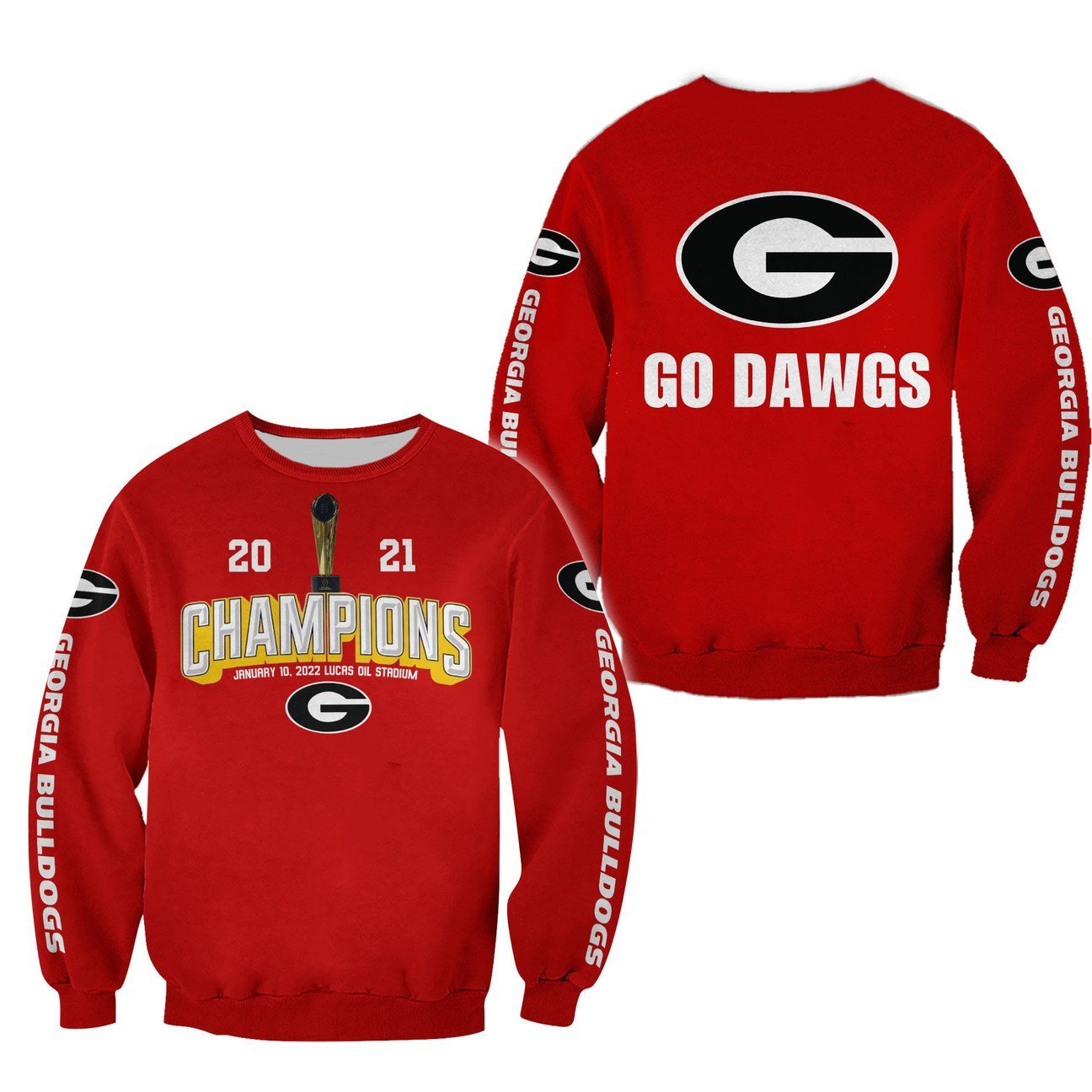 2021 Champions Georgia Bulldogs Red 3D Shirt 2021 Champions Georgia Bulldogs Red 3D Shirt