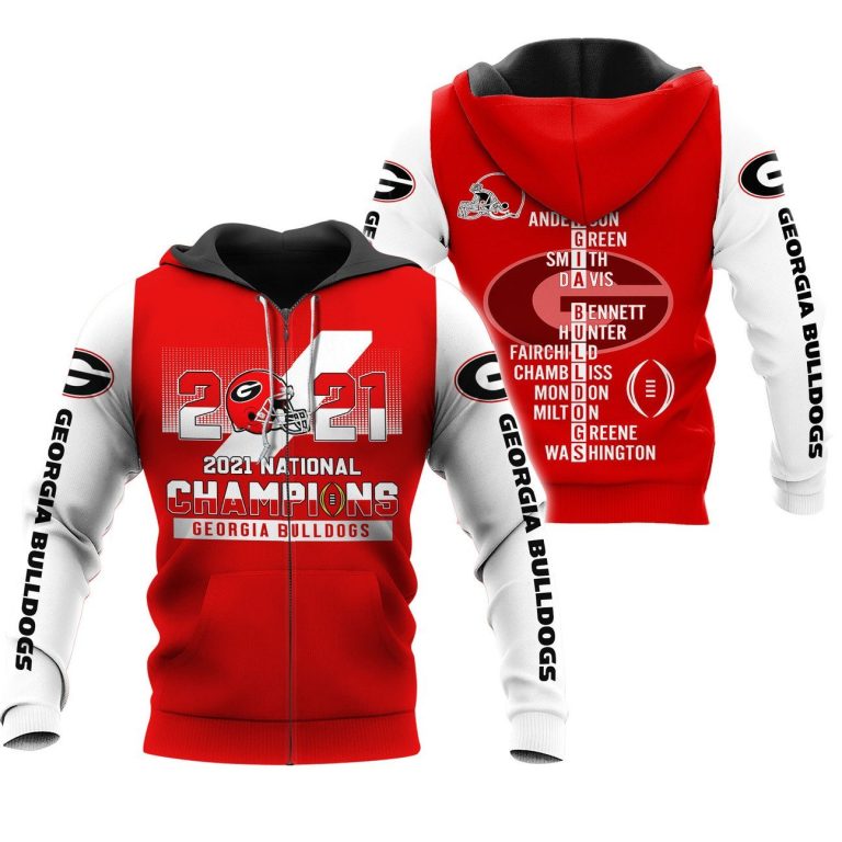 2021-National-Champions-Georgia-Bulldogs-Players-Name-White-Red-3D-Shirt-Hoodie-2
