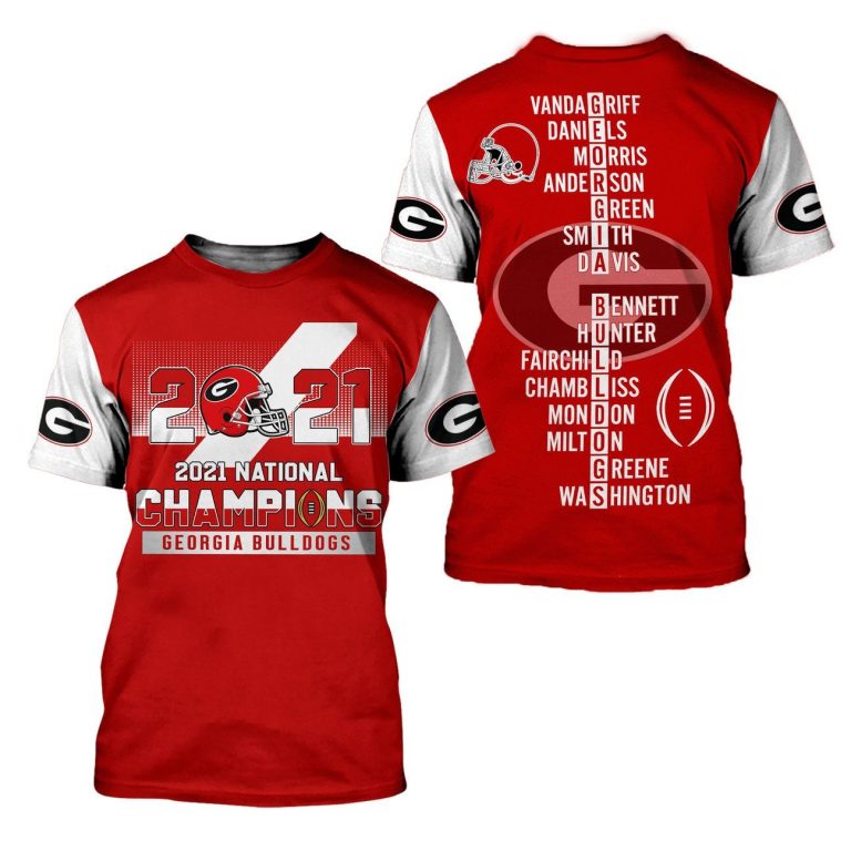 2021-National-Champions-Georgia-Bulldogs-Players-Name-White-Red-3D-Shirt-Hoodie-3