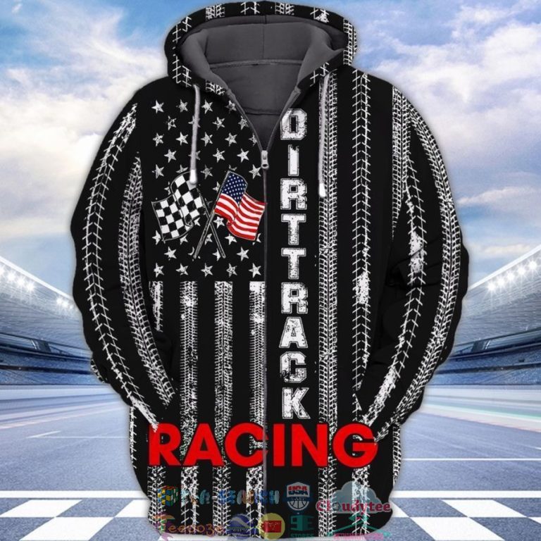 4Th-Of-July-Independence-Day-American-Flag-Dirt-Track-Racing-3D-Hoodie-1