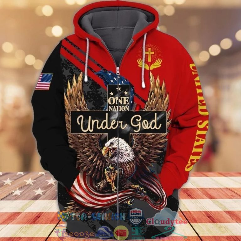 4Th-Of-July-Independence-Day-American-Flag-Eagle-One-Nation-Under-God-3D-Hoodie-2