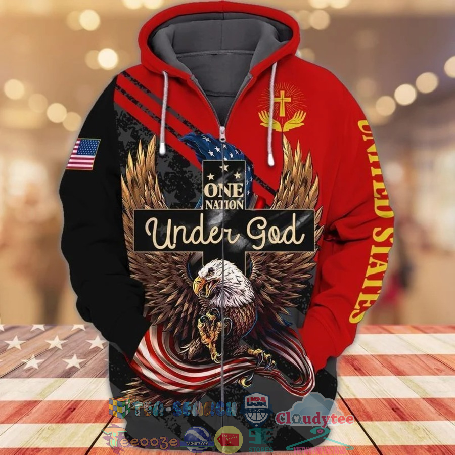 4Th Of July Independence Day American Flag Eagle One Nation Under God 3D Hoodie 4Th Of July Independence Day American Flag Eagle One Nation Under God 3D Hoodie