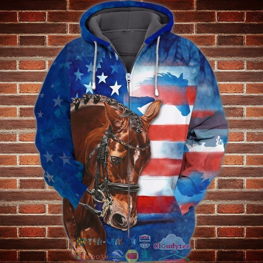4Th Of July Independence Day American Flag Horse 3D Hoodie 4Th Of July Independence Day American Flag Horse 3D Hoodie