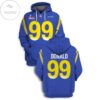 Aaron Donald No 99 Los Angeles Rams Navy Blue Hoodie