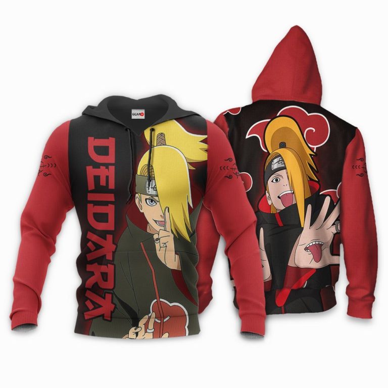 Akatsuki-Deidara-Naruto-Anime-3D-Hoodie-Bomber-Jacket-3