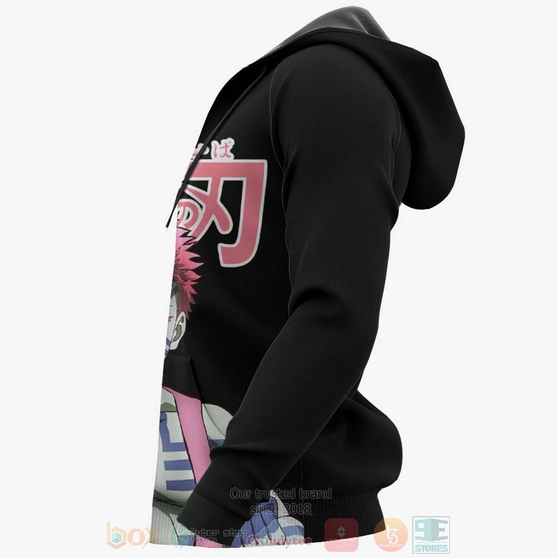 Akaza Custom Kimetsu Anime Pink-Black 3D Hoodie Akaza Custom Kimetsu Anime Pink-Black 3D Hoodie