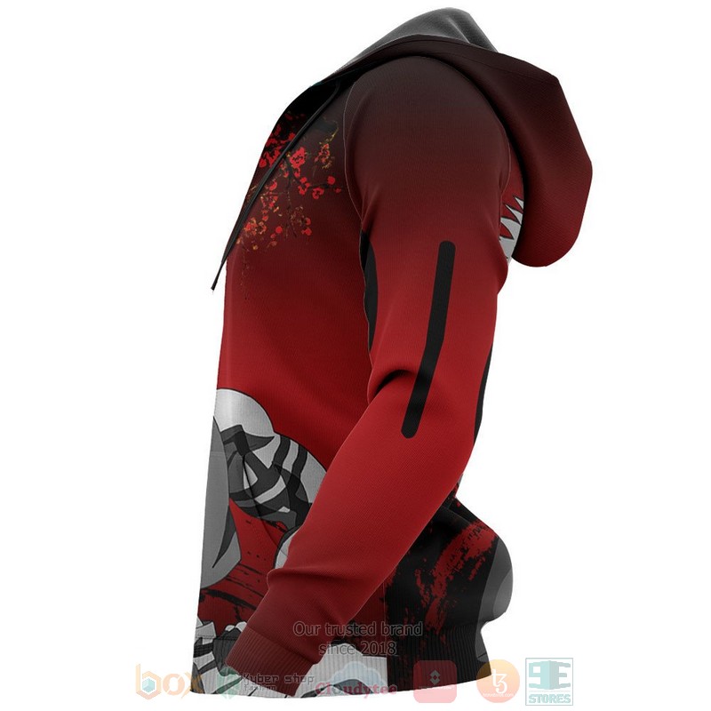 Akaza Custom Kimetsu Anime Red 3D Hoodie Akaza Custom Kimetsu Anime Red 3D Hoodie