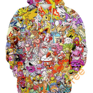 All Kanto Pokemon Hoodie 3D