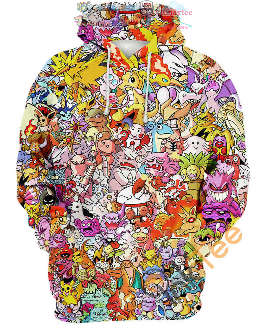 All Kanto Pokemon Hoodie 3D All Kanto Pokemon Hoodie 3D