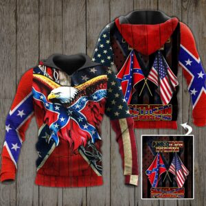 American By Birth Southern By The Grace Of God Eagle 3D Hoodie