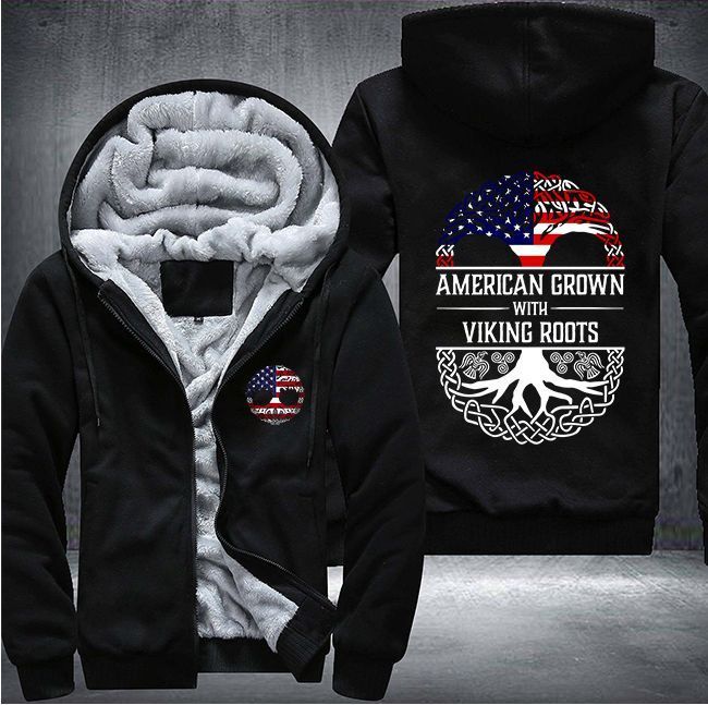 American Grown With Viking Groots Fleece Hoodie Jacket American Grown With Viking Groots Fleece Hoodie Jacket