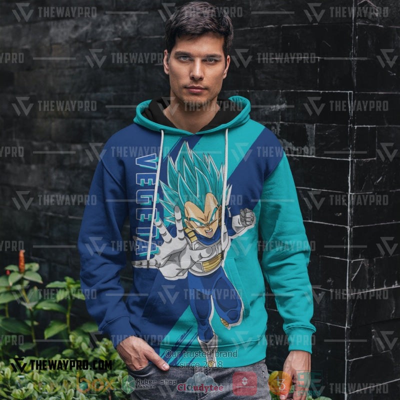Anime Dragon Ball Vegeta Blue 3D Hoodie Anime Dragon Ball Vegeta Blue 3D Hoodie
