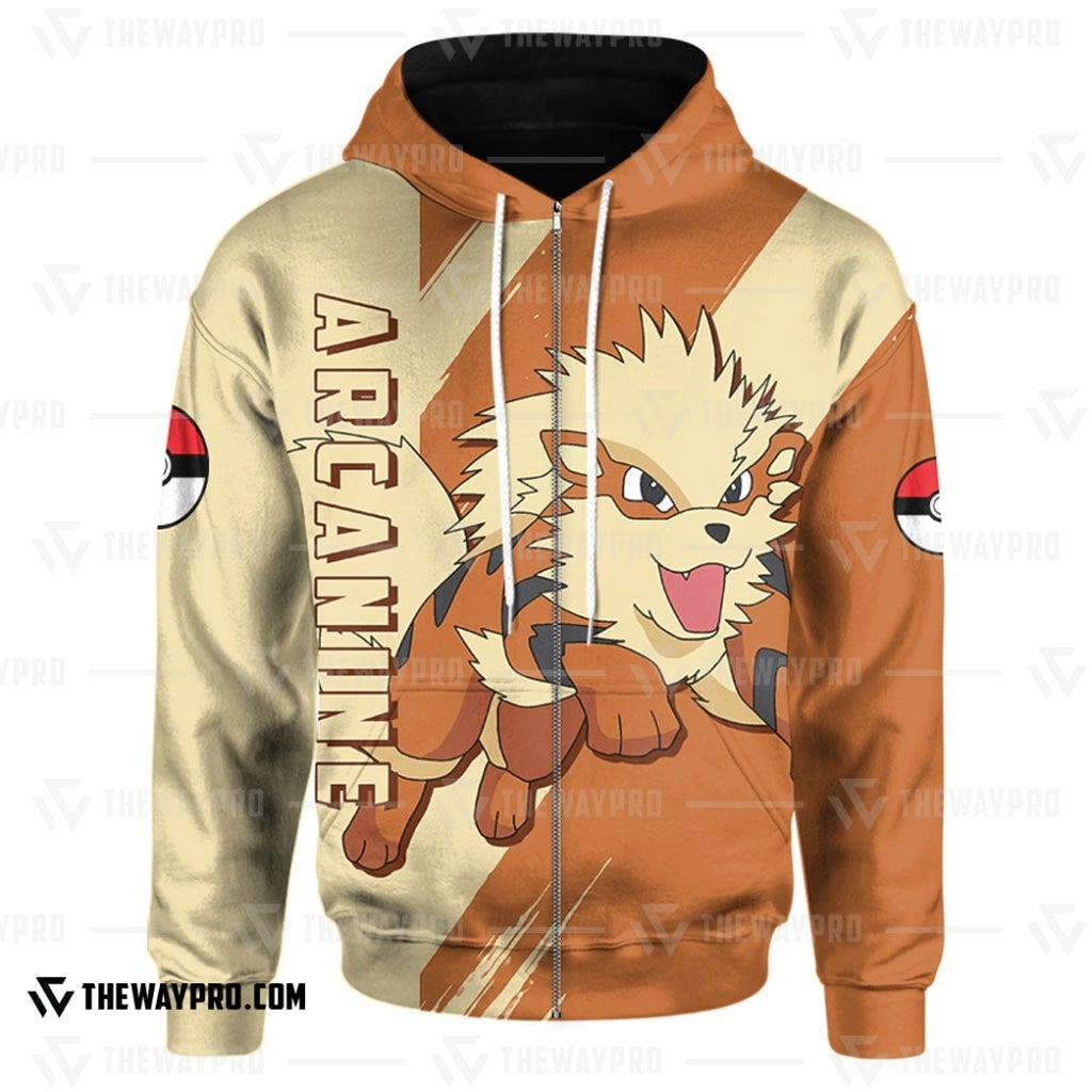 Anime Pokemon Arcanine 3D Hoodie Anime Pokemon Arcanine 3D Hoodie