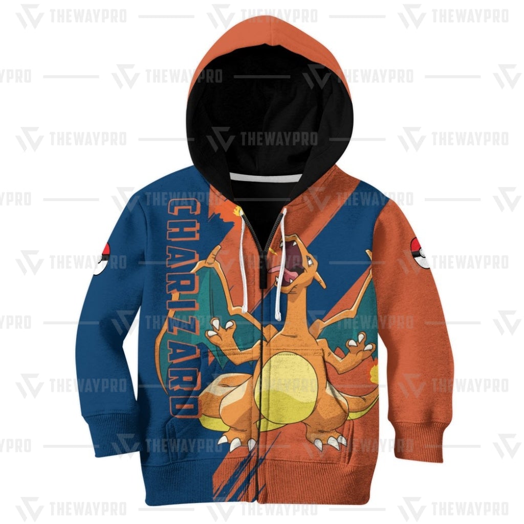 Anime Pokemon Charizard Kid 3D Hoodie Anime Pokemon Charizard Kid 3D Hoodie