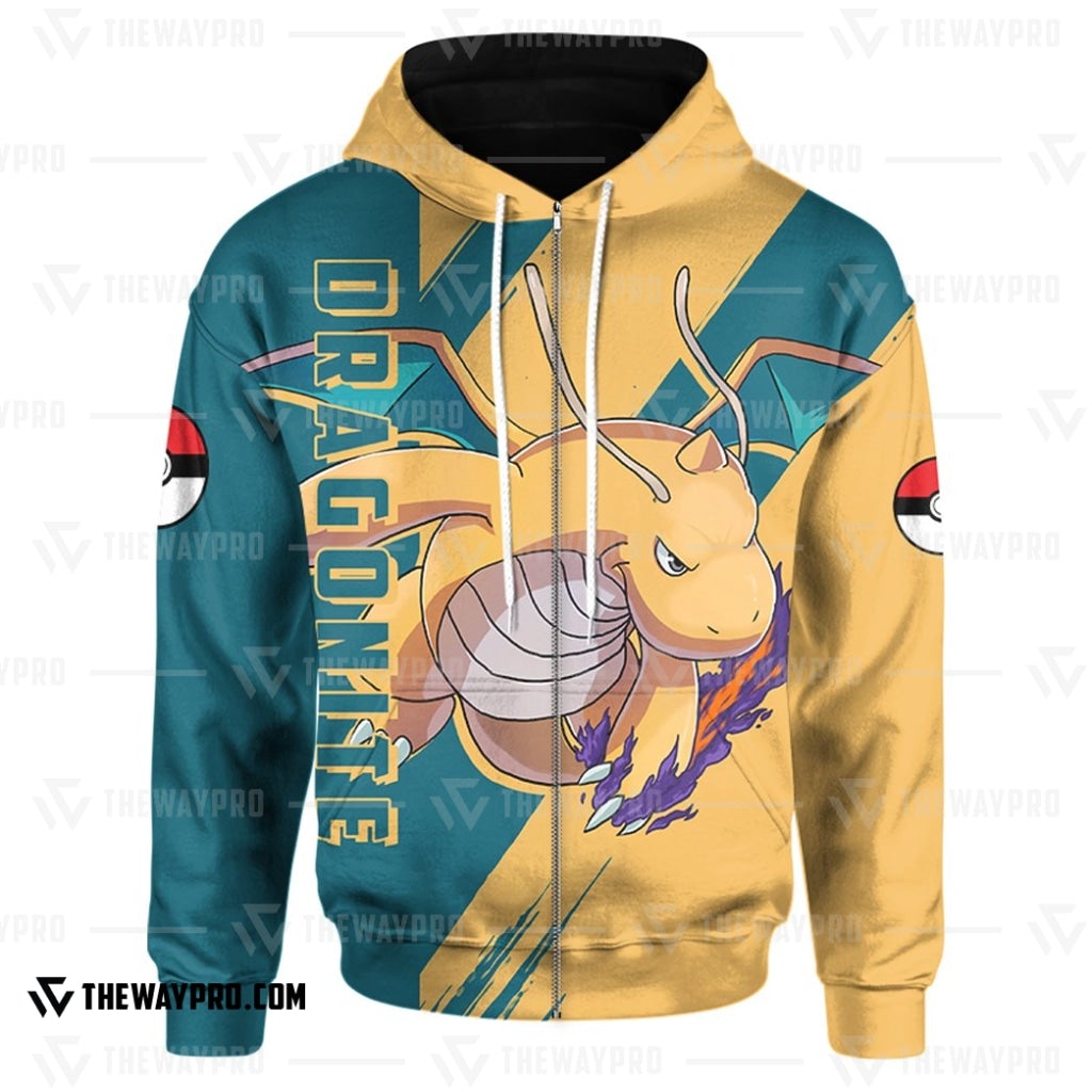 Anime Pokemon Dragonite 3D Hoodie Anime Pokemon Dragonite 3D Hoodie