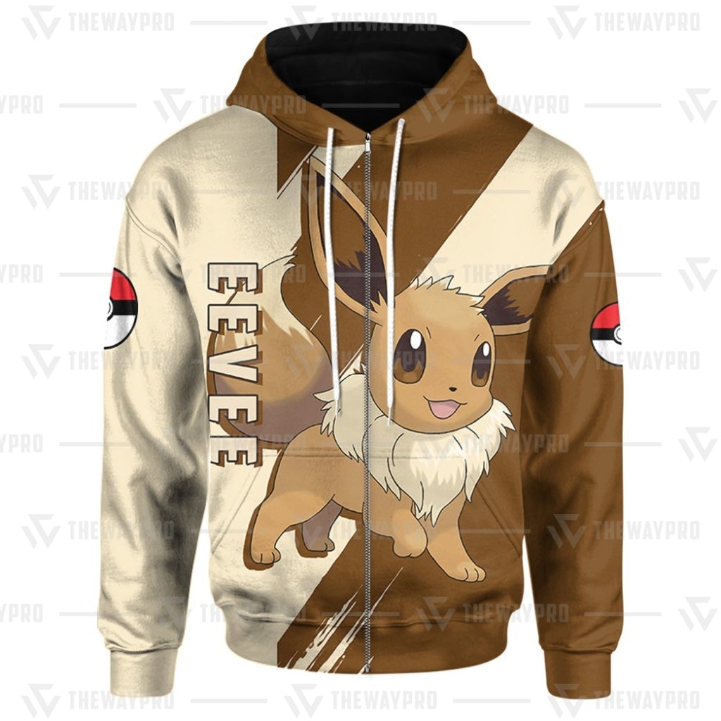 Anime Pokemon Eevee 3D Hoodie Anime Pokemon Eevee 3D Hoodie