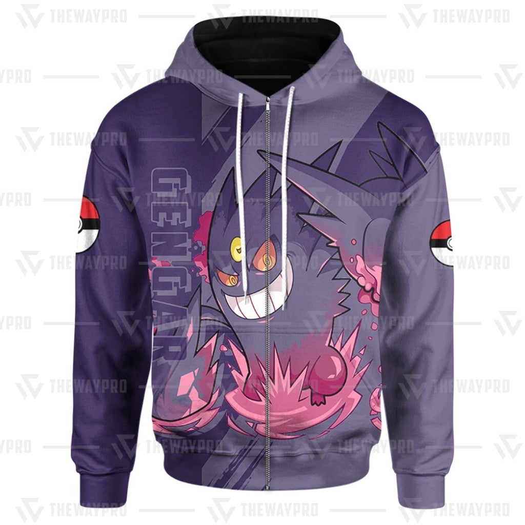 Anime Pokemon Gengar 3D Hoodie Anime Pokemon Gengar 3D Hoodie
