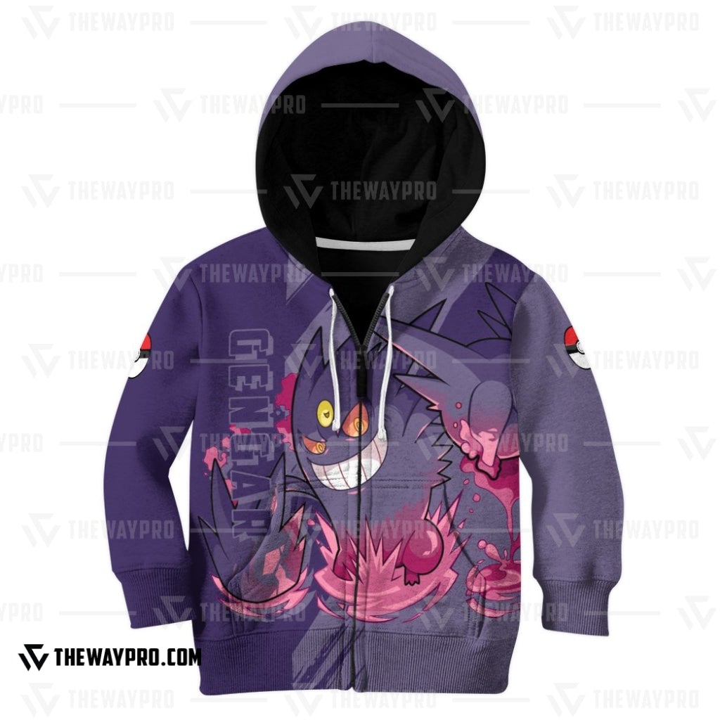 Anime Pokemon Gengar Kid 3D Hoodie Anime Pokemon Gengar Kid 3D Hoodie