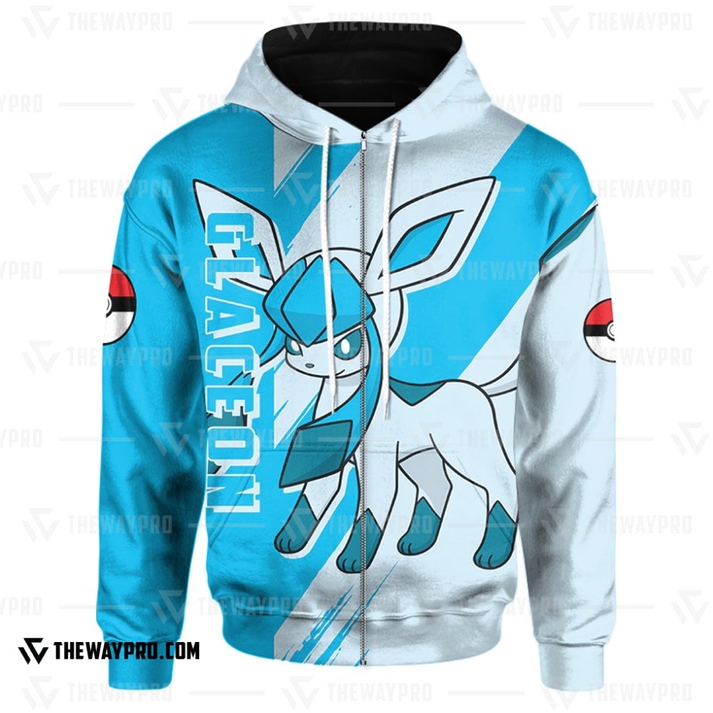 Anime Pokemon Glaceon 3D Hoodie Anime Pokemon Glaceon 3D Hoodie