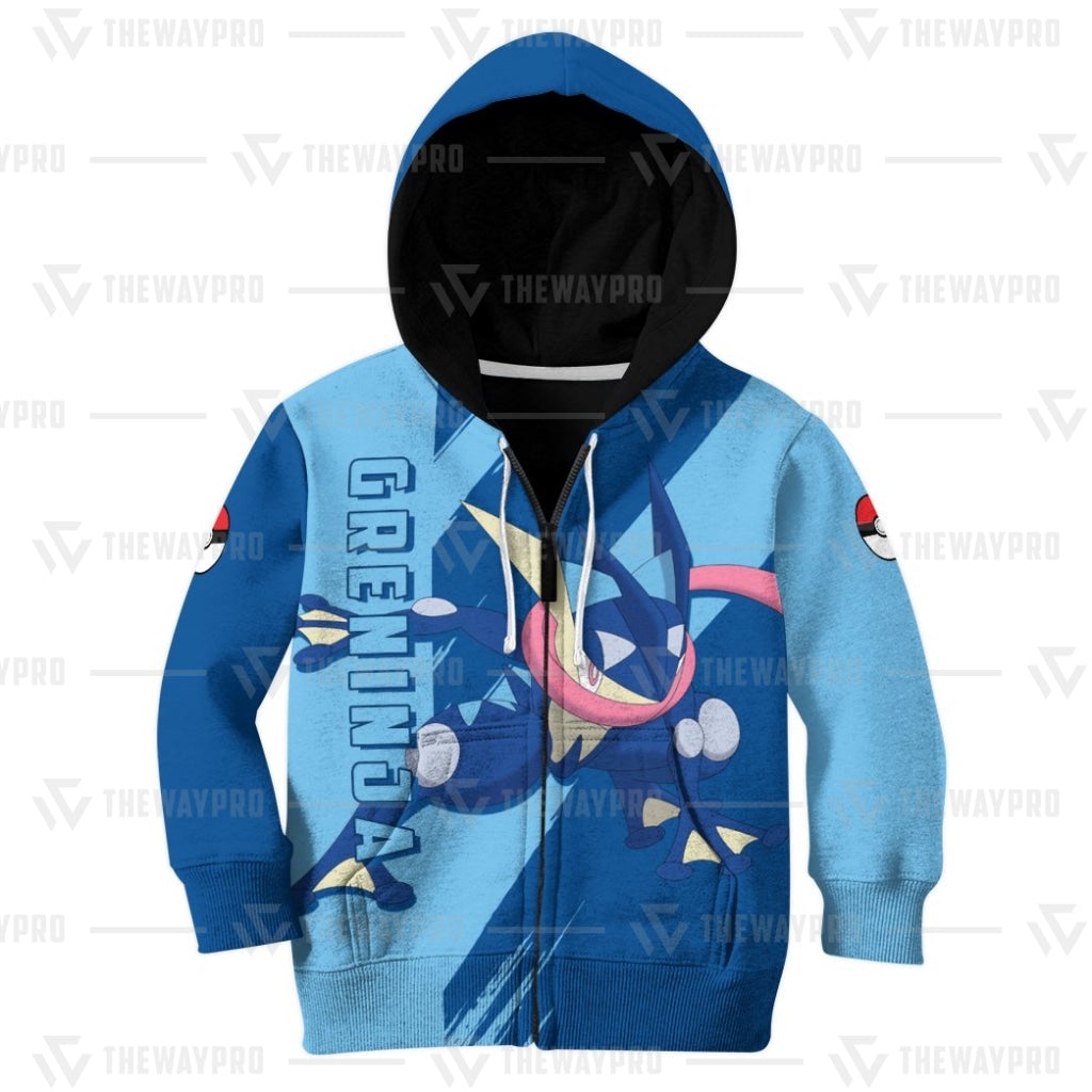 Anime Pokemon Greninja Kid 3D Hoodie Anime Pokemon Greninja Kid 3D Hoodie