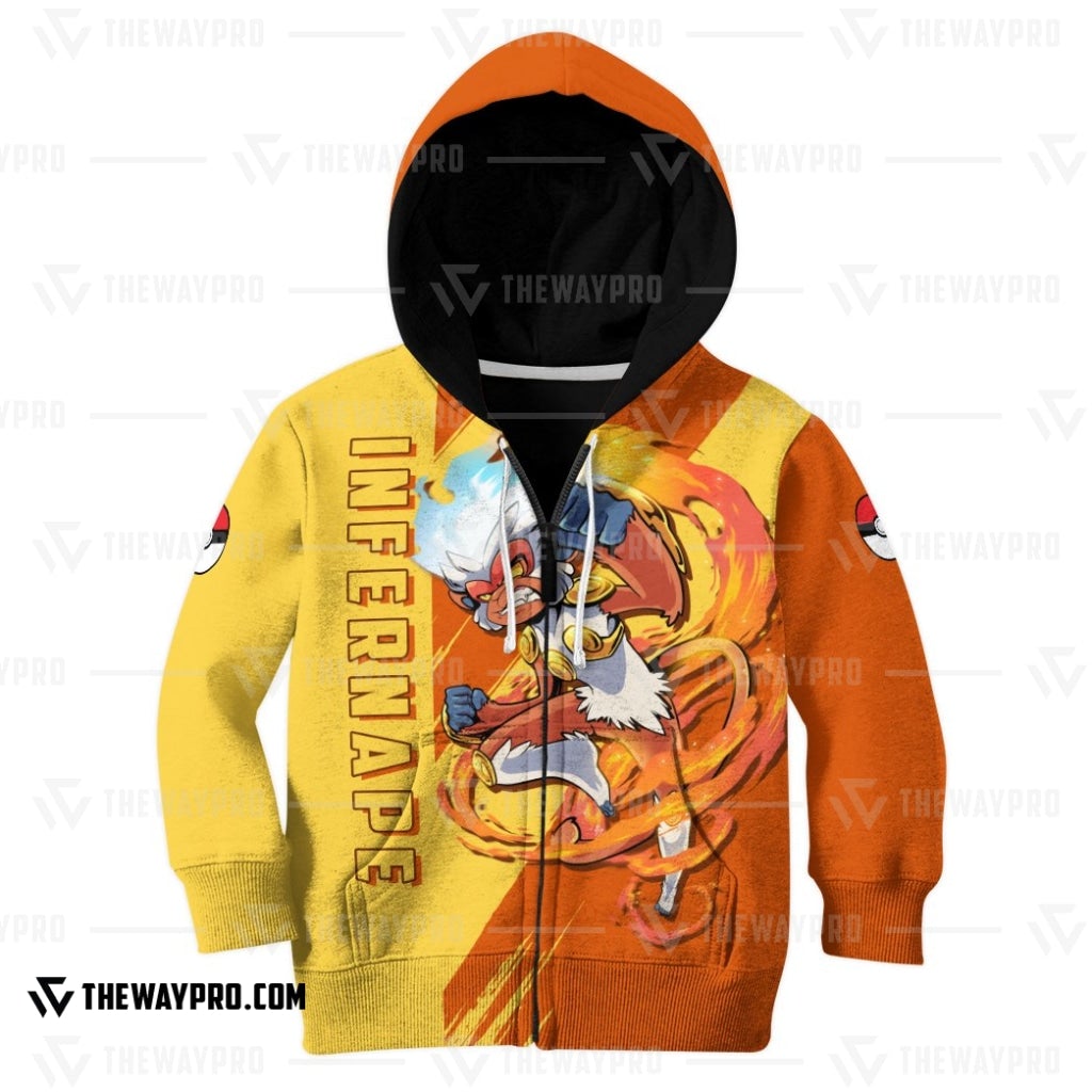 Anime Pokemon Infernape Kid 3D Hoodie Anime Pokemon Infernape Kid 3D Hoodie