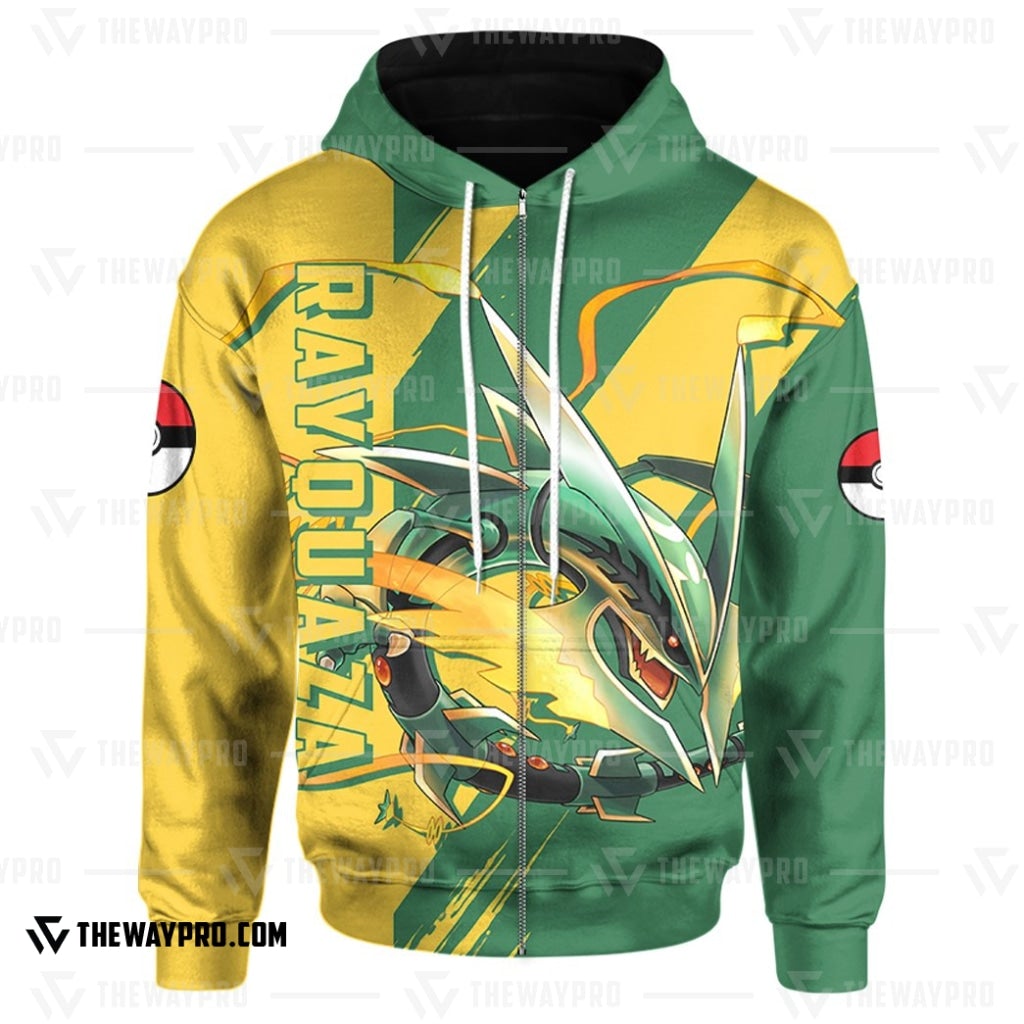 Anime Pokemon Rayquaza 3D Hoodie Anime Pokemon Rayquaza 3D Hoodie