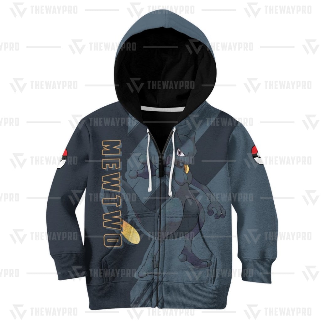 Anime Pokemon Shadow Mewtwo Kid 3D Hoodie Anime Pokemon Shadow Mewtwo Kid 3D Hoodie