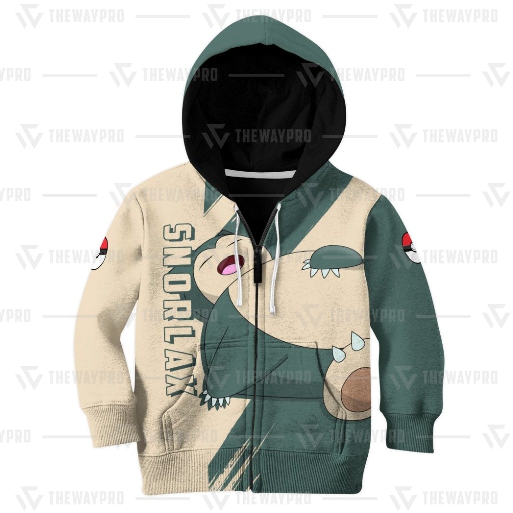 Anime Pokemon Snorlax Kid 3D Hoodie Anime Pokemon Snorlax Kid 3D Hoodie