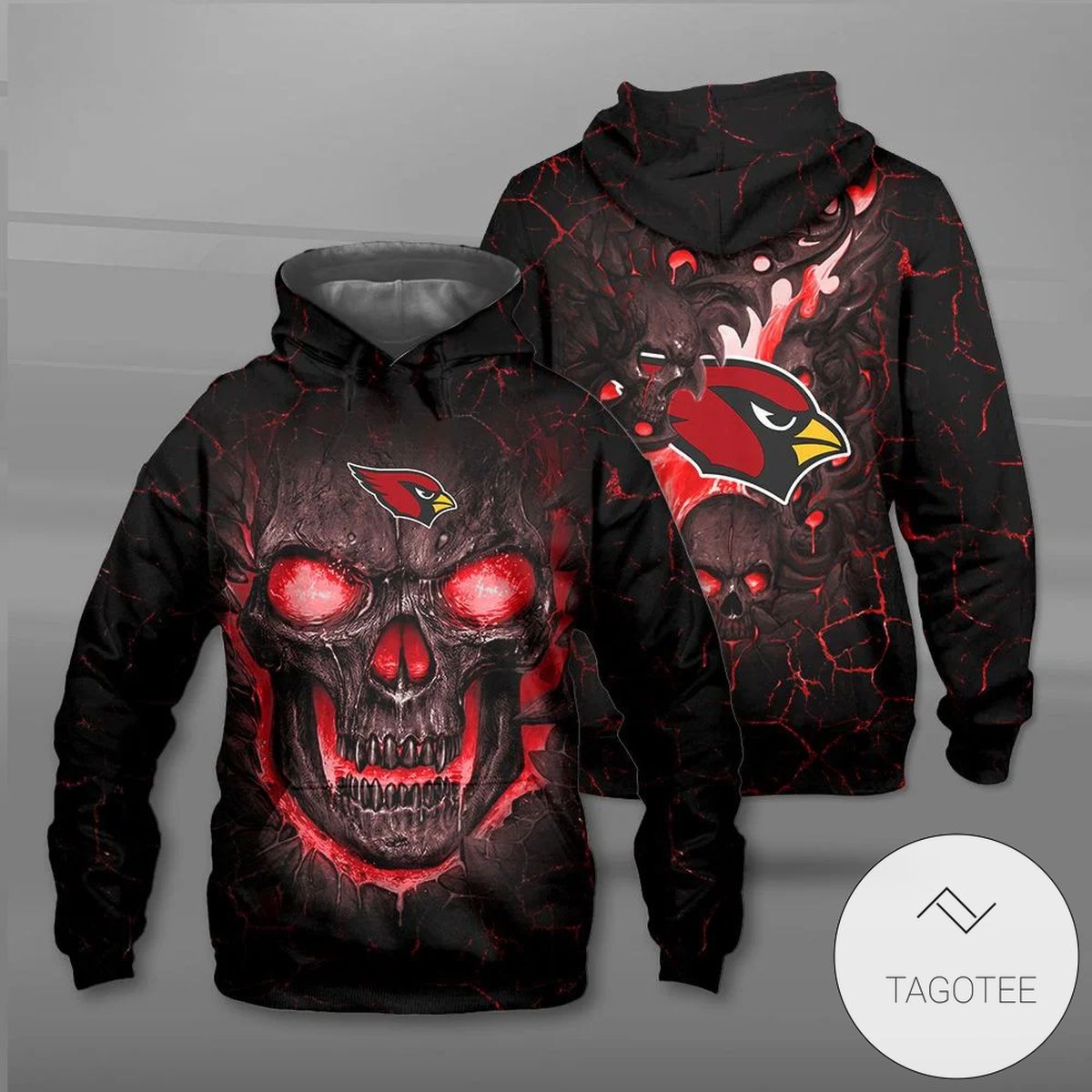 Arizona Cardinals Lava Skull Hoodie Arizona Cardinals Lava Skull Hoodie