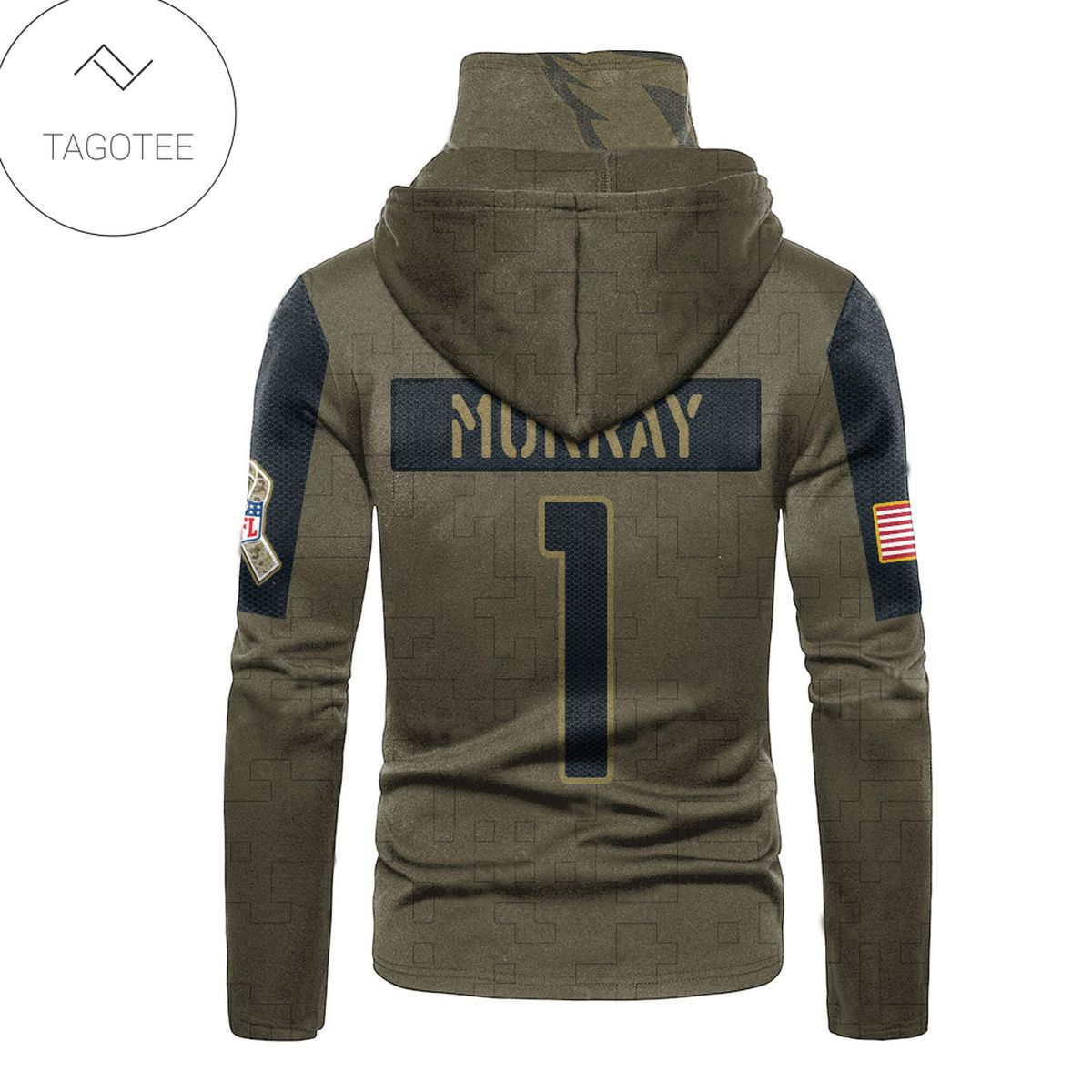Arizona Cardinals Number 1 Kyler Murray Mask Hoodie Arizona Cardinals Number 1 Kyler Murray Mask Hoodie