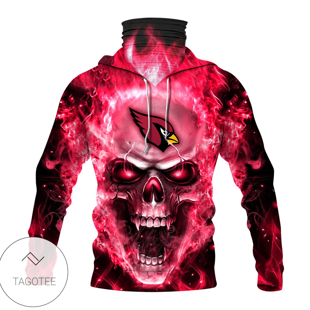 Arizona Cardinals Skull Fire Mask Hoodie Arizona Cardinals Skull Fire Mask Hoodie