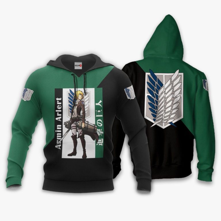 Armin-Arlert-Attack-On-Titan-Anime-Green-Black-3D-Hoodie-Bomber-Jacket-3