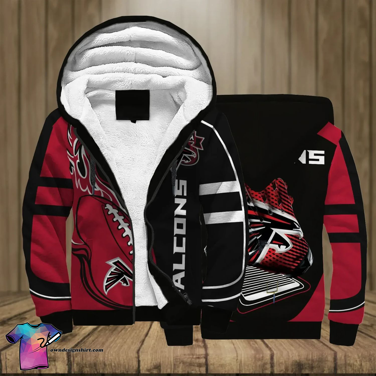 Atlanta Falcons Sports Full Print Fleece Hoodie Atlanta Falcons Sports Full Print Fleece Hoodie