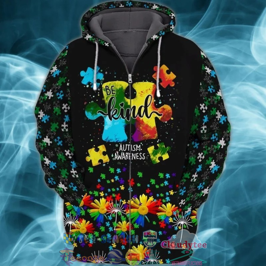 Autism Awareness Be Kind 3D Hoodie Autism Awareness Be Kind 3D Hoodie