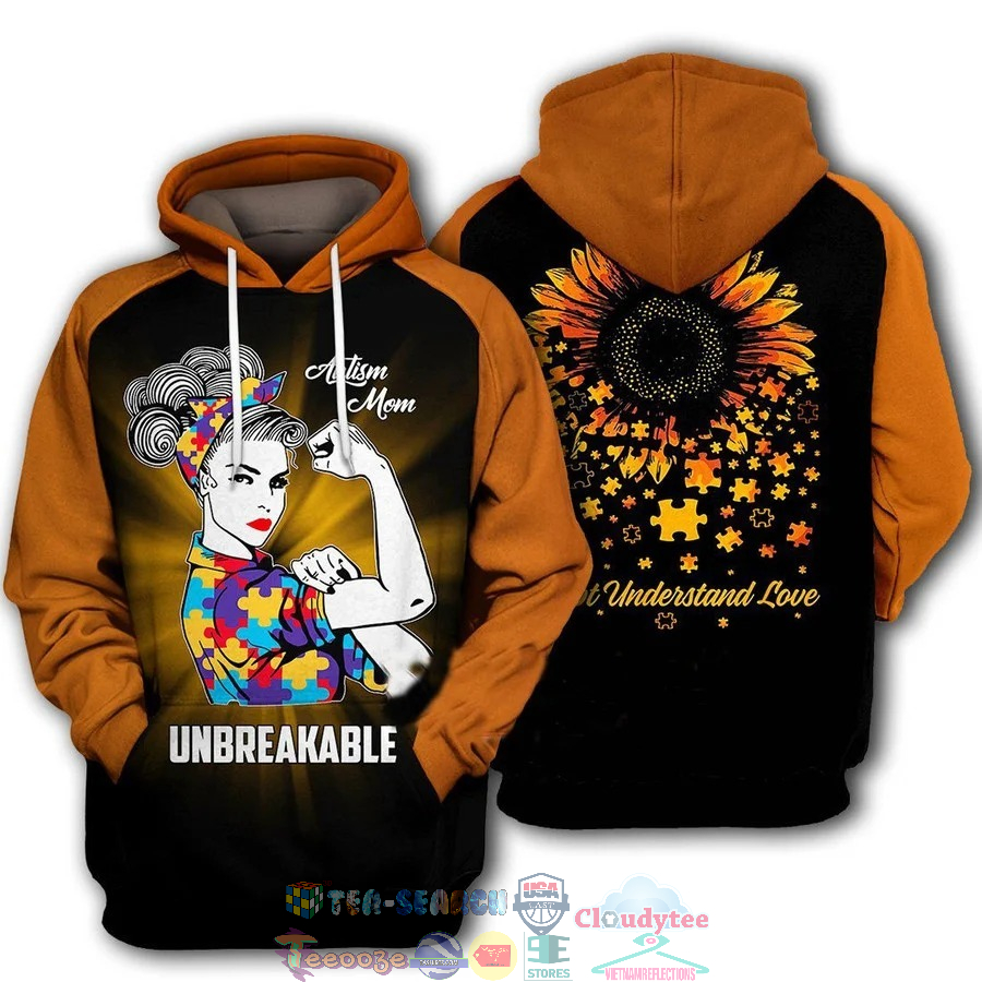 Autism Mom Unbreakable Sunflower 3D Hoodie Autism Mom Unbreakable Sunflower 3D Hoodie