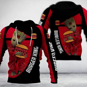 Baby Groot Hug Burger King 3D Hoodie