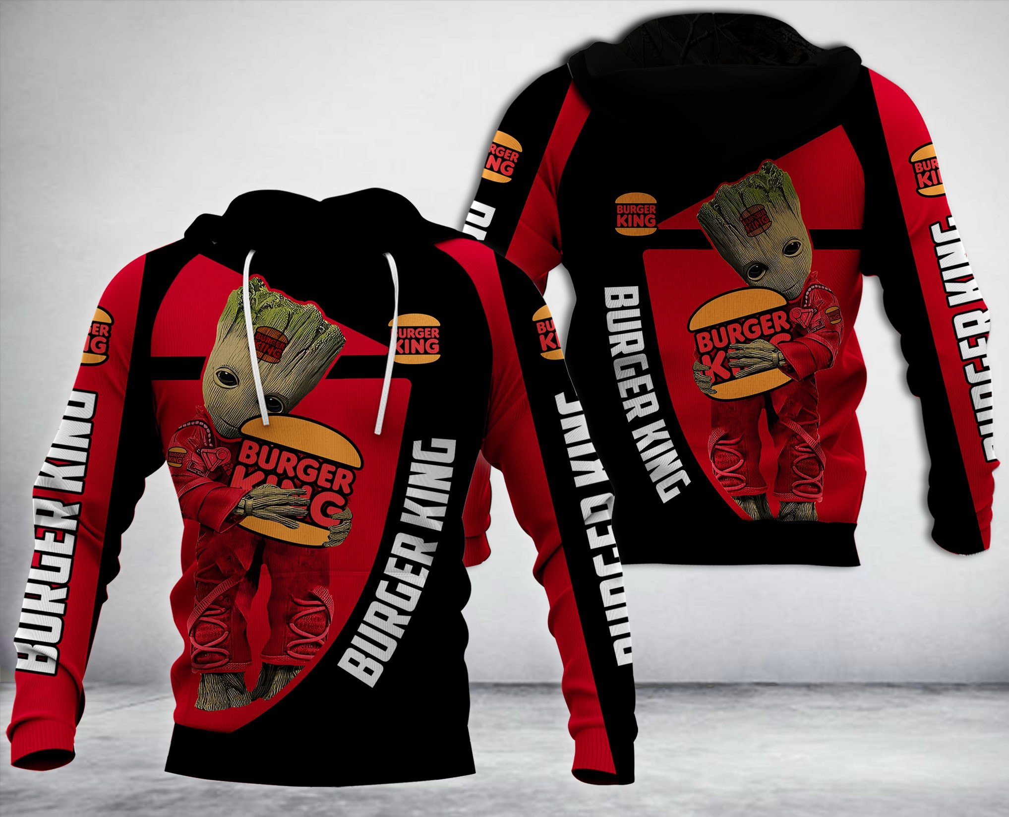 Baby Groot Hug Burger King 3D Hoodie Baby Groot Hug Burger King 3D Hoodie