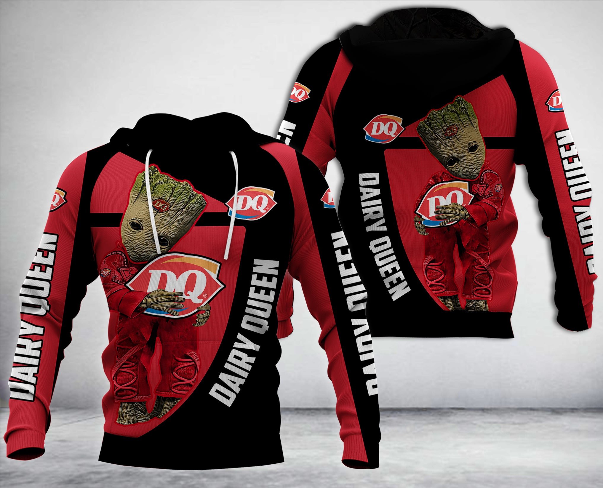 Baby Groot Hug Dairy Queen 3D Hoodie Baby Groot Hug Dairy Queen 3D Hoodie