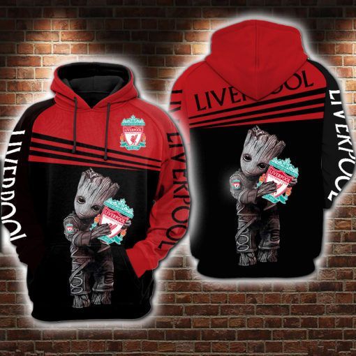 Baby Groot Hug Liverpool Fc 3D Hoodie Baby Groot Hug Liverpool Fc 3D Hoodie