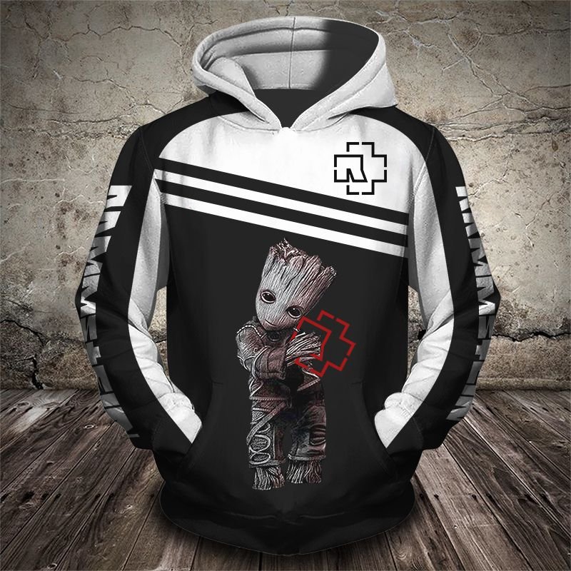 Baby Groot Hug Rammstein 3D Hoodie Baby Groot Hug Rammstein 3D Hoodie