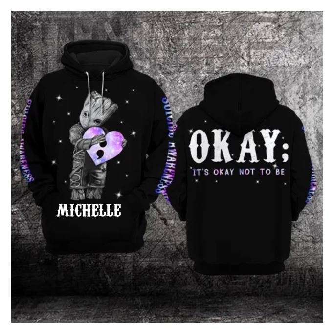 Baby Groot It’S Okay Not To Be Personalized 3D Hoodie Baby Groot It’S Okay Not To Be Personalized 3D Hoodie