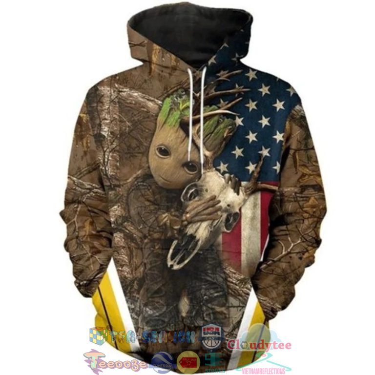Baby-Groot-Skull-Deer-Camo-American-Flag-3D-Hoodie-2