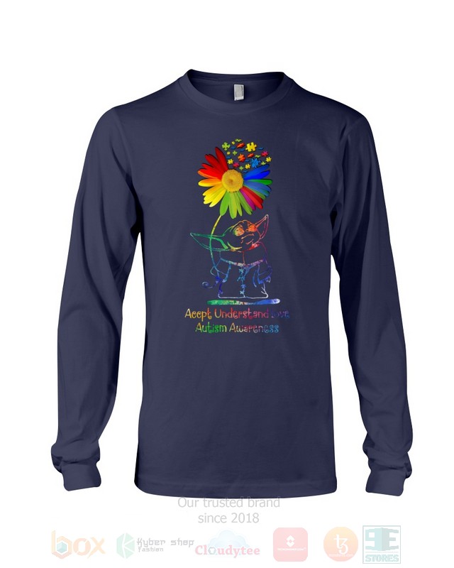 Baby Yoda Accpt Understand Love Autism Awareness Flower Hoodie Baby Yoda Accpt Understand Love Autism Awareness Flower Hoodie