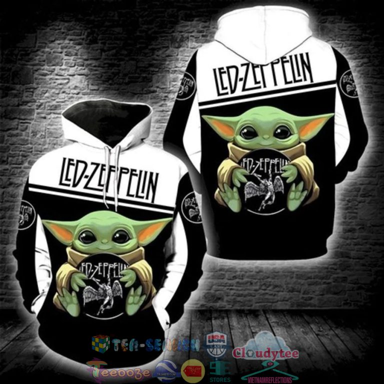 Baby-Yoda-Hug-Led-Zeppelin-Rock-Band-3D-Hoodie-1