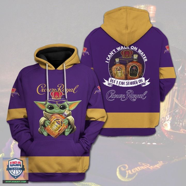 Baby-Yoda-I-CanT-Walk-On-Water-But-I-Can-Stagger-On-Crown-Royal-3D-All-Over-Print-Hoodie-2