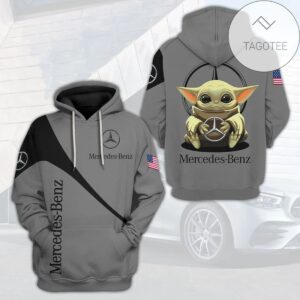 Baby Yoda Mercedes Benz All Over Print Hoodie