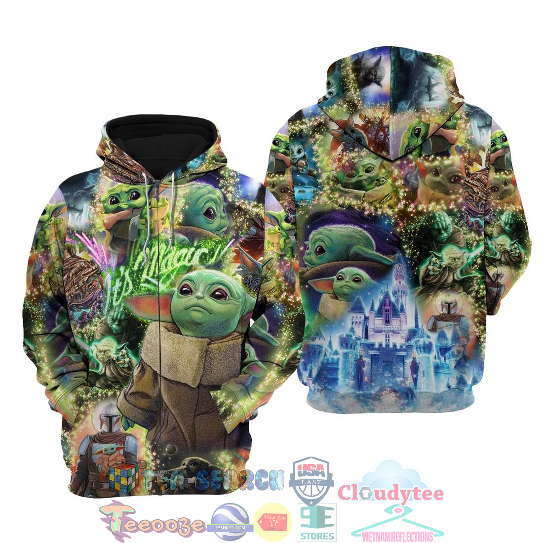 Baby Yoda Star Wars Glitter Disney It’S Magic Hoodie 3D Baby Yoda Star Wars Glitter Disney It’S Magic Hoodie 3D