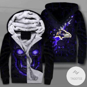 Baltimore Ravens Lava Skull Zipper Fleece Hoodie