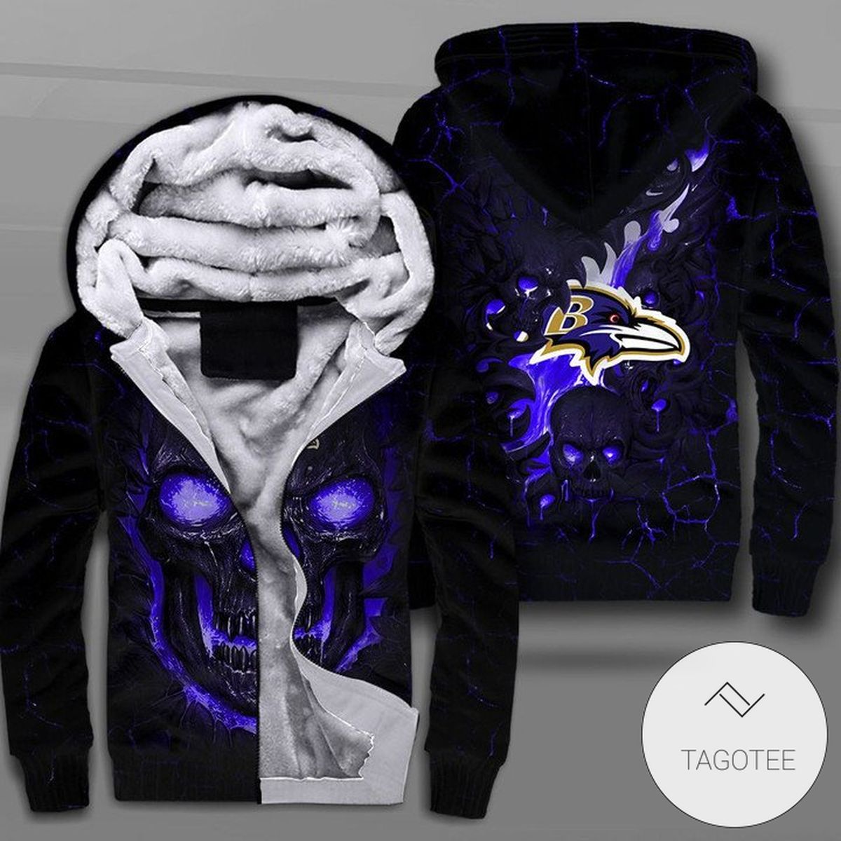 Baltimore Ravens Lava Skull Zipper Fleece Hoodie Baltimore Ravens Lava Skull Zipper Fleece Hoodie